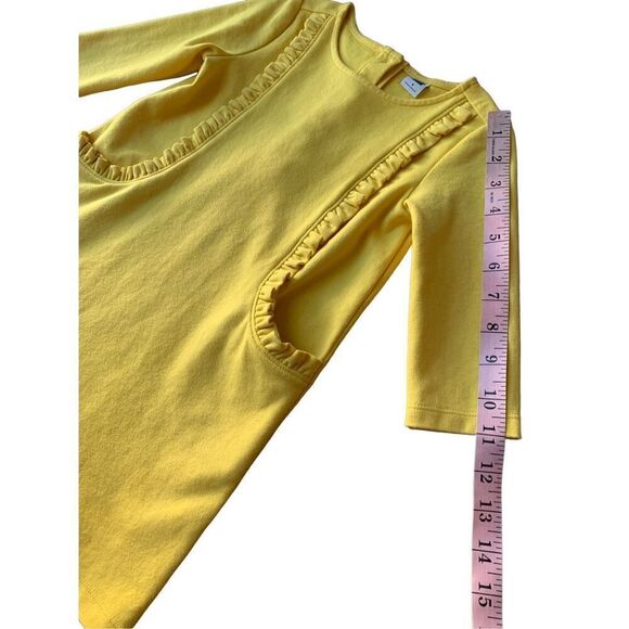 Janie & Jack Yellow/Marigold Ruffle Ponte Shift Dress size 3T Girls - Picture 8 of 10